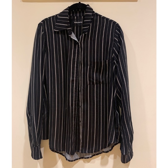 Reformation Tops - Black Striped Reformation Button Down Shirt